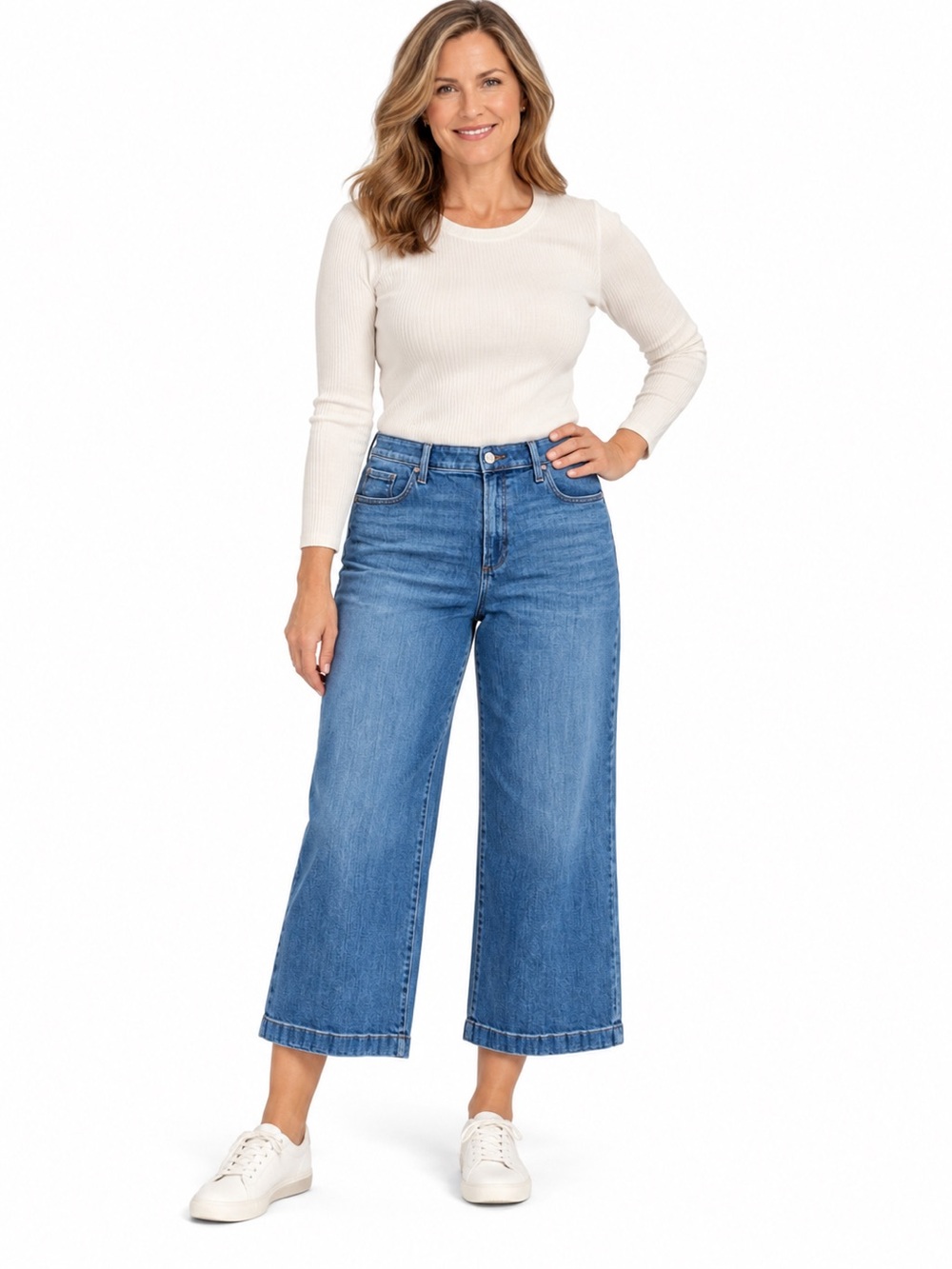 Chicos wide leg jeans high rise crop size 16-18 Chicos 3